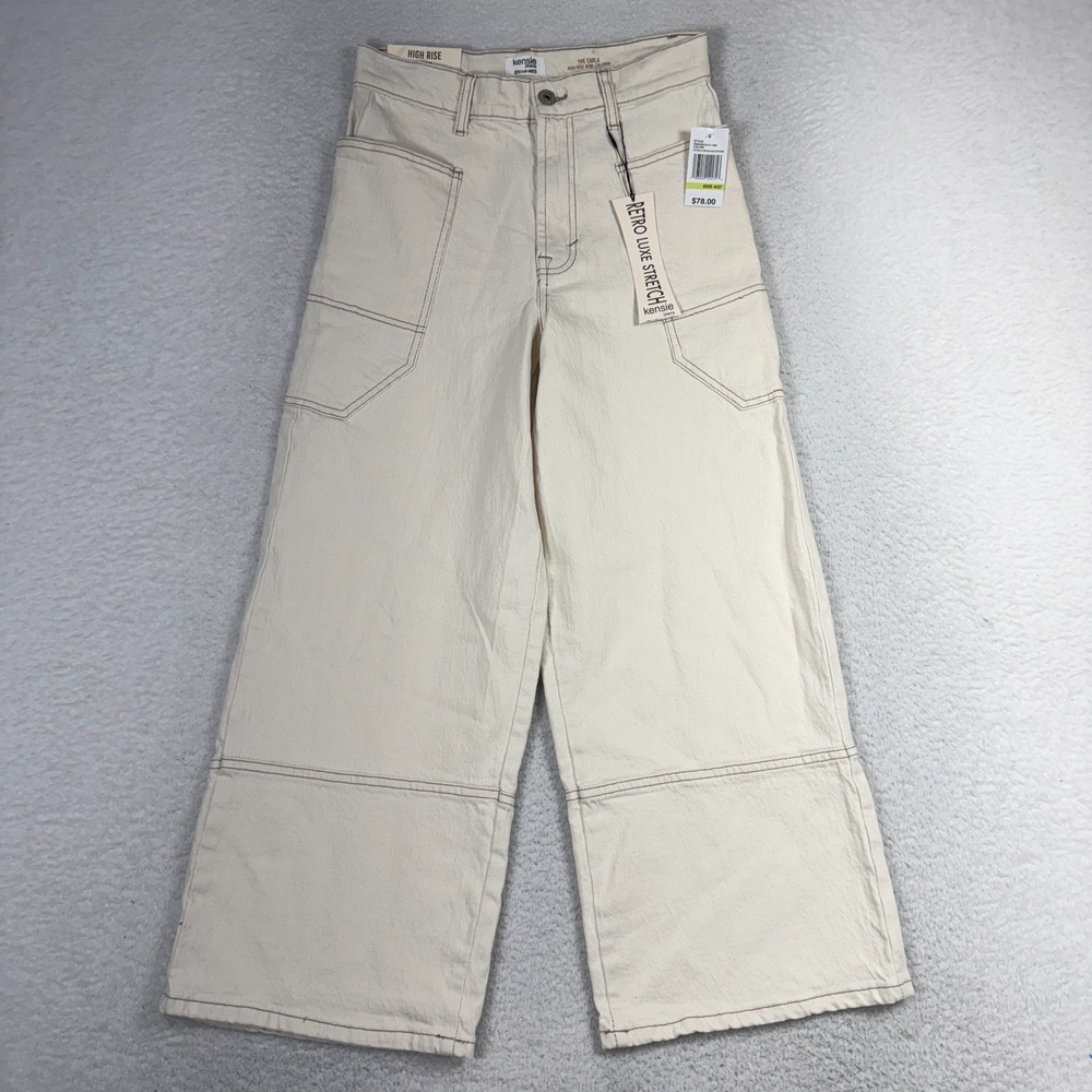 Kensie The Carla High Rise Wide Leg Jeans Womens 4/27 (28x26) Retro Luxe Stretch